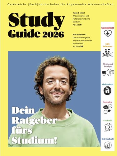 Tipps & Studieninfos im neuen Study Guide 2026! Cover der aktuellen Ausgabe des Study Guide 2026